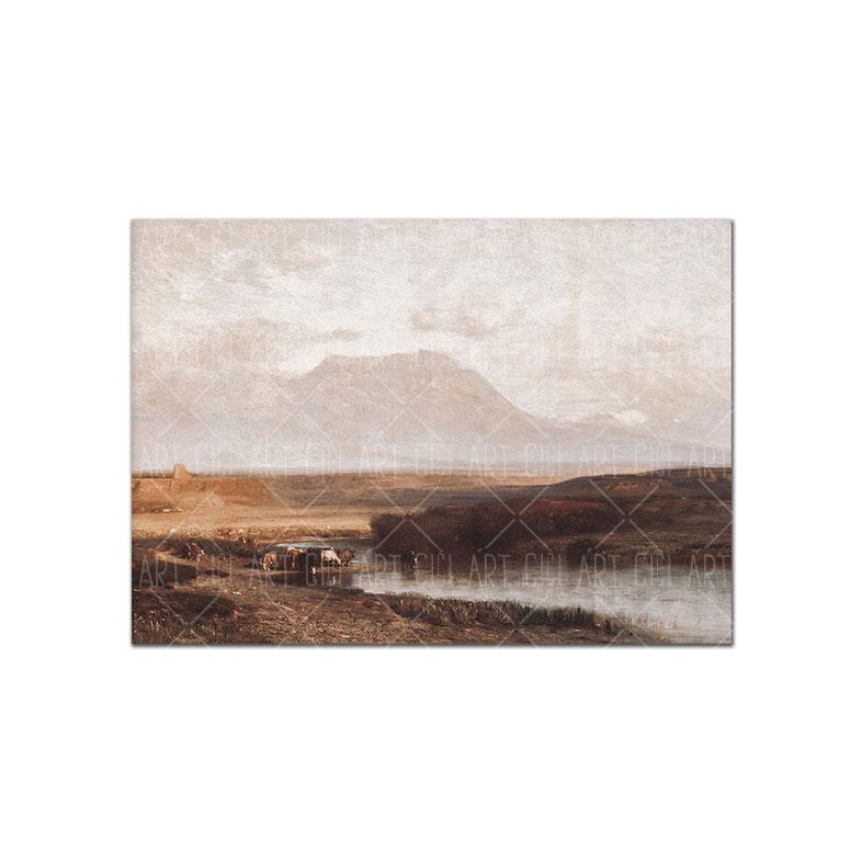 Винтажный французский постер в сельской местности, викторианский цветок, художественный принт, пейзаж, холст, картина маслом, настенная картина, гостиная, домашний декор