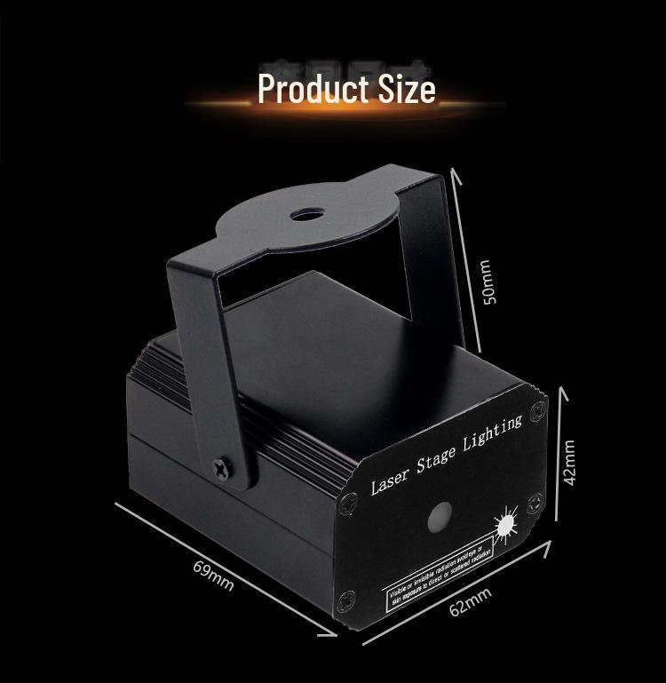 Мини USB-лазер красного и зеленого цвета с голосовым управлением для создания эффектов звездного неба и дискотеки