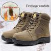 Men's Genuine Leather Cold-Proof Winter Boots - Thick Wool, Non-Slip, Warm, Outdoor Snow Boots