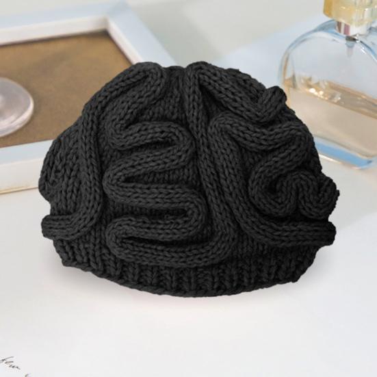 Yousheng Spoof Horror Brain Hat Halloween Beanie Knitted Stretch Thick Adult Child Skullies Keeps warm Outdoor Kids Bonnet Winter headwear
