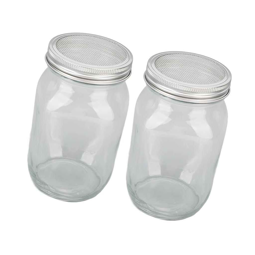 2шт. набор для проращивания в банке Мейсона с сетчатой крышкой и широким горлом, легкий дренаж, набор для проращивания в банке для выращивания