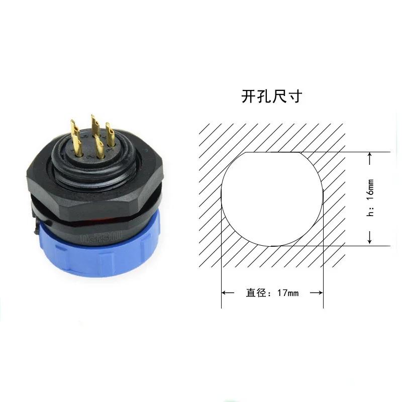 WEIPU SP17 Plastic IP68 Waterproof Automotive Electrical Connector 2 3 4 5 7 9 10Pin 5A 10A AC DC Power Adapter Panel Mount