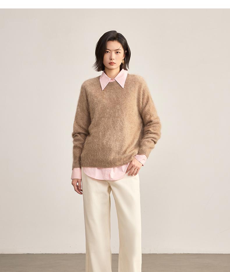 Thick composite knitted straight leg pants