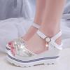 2023 Summer Sandals Platform Wedges Crystal Peep Toe Sandals Fashion Women Sandals