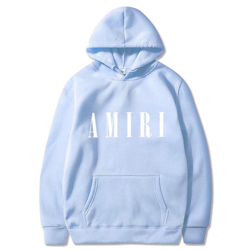 Amiri Print Unisex Casual Hoodie - Trendy Loose Fit Sweatshirt