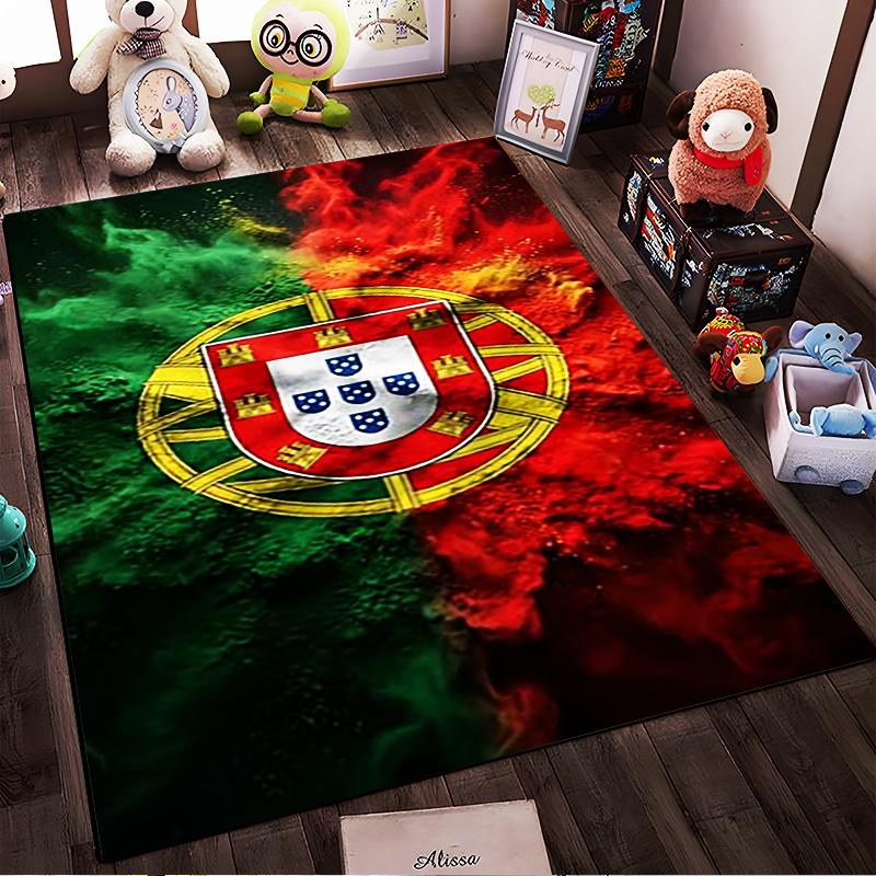 Flag of Portugal Design Rug Non-slip rug suitable for living room and bedroom sofas