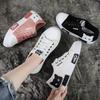 Fashion Size 34 40 Women Cartoon Cat Casual Shoes Comfortable Flat Vulcanize Shoes Fashion Lace-up Women's Sneakers Zapatos Para Mujer