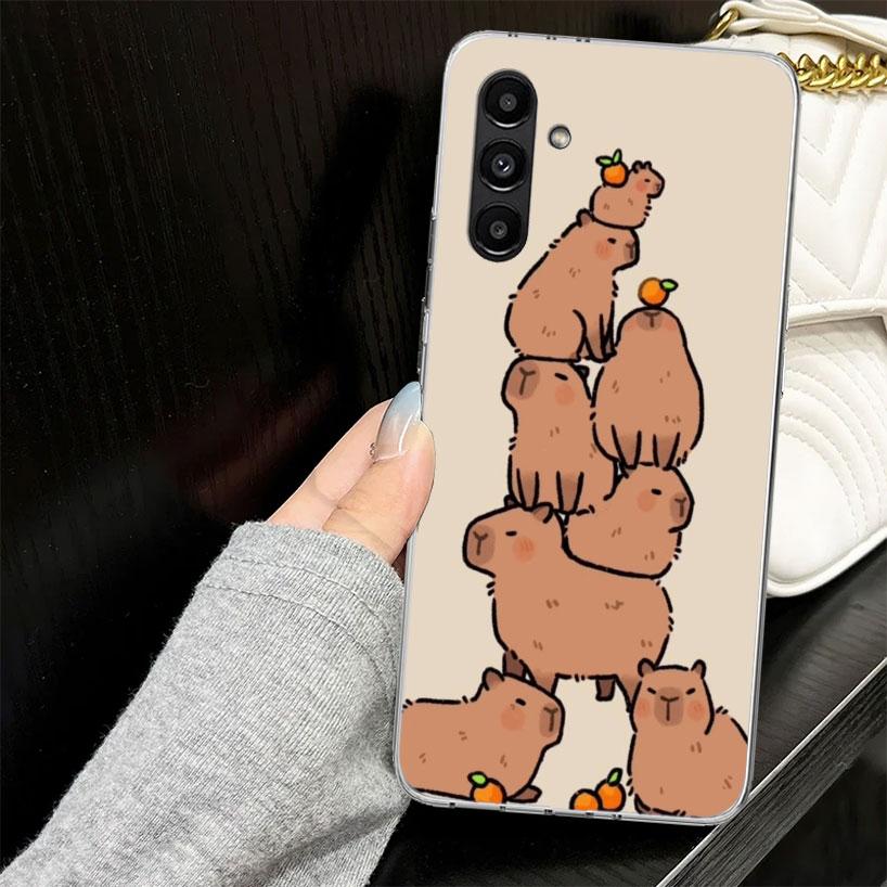 Забавный Капибара Мультяшное Животное Чехол для Samsung A17 A16 A56 A36 A26 A15 A55 A35 A25 A14 A54 A34 A24 Чехол для Телефона A13 A53 A33 A23 A