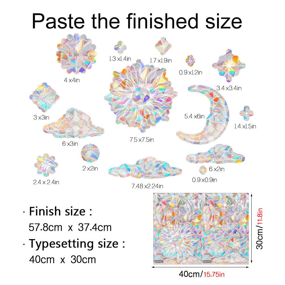 Sun Catcher Flower Window Decals Static Cling Window Sticker Anti Collision Window Decals for Bird Strikes Rainbow Stickers