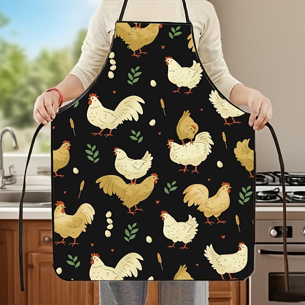 A Farm-Themed Apron Featuring a Chicken And Egg Design, Suitable for Both Men And Women, Perfect for Baking, Barbecuing, Easter, And Birthday Parties