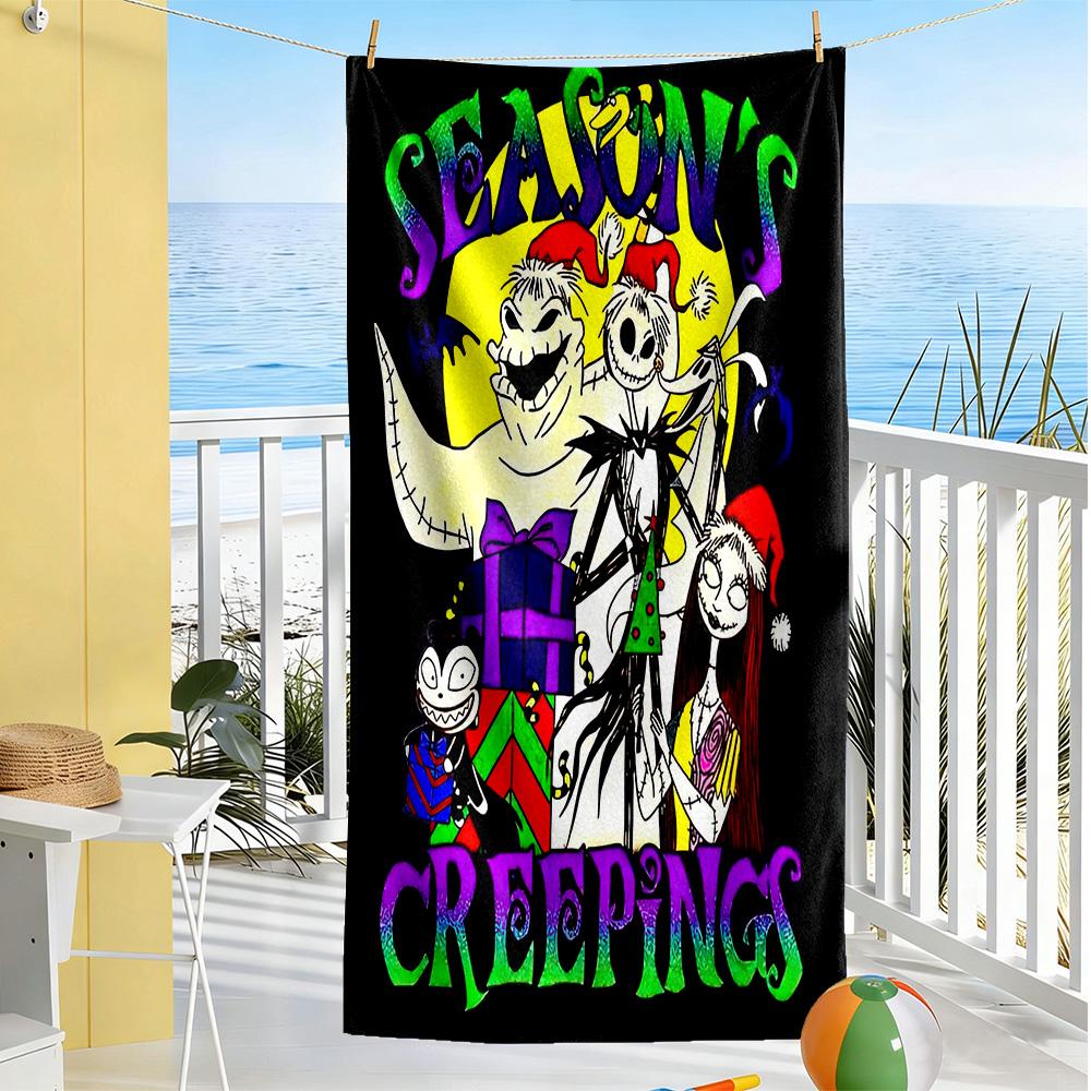 Christmas Nightmare Beach Towel High Absorbency & Quick-Dry Comfortable Lightweight Suitable for Swimming, Gym, Camping, Yoga Vacation
