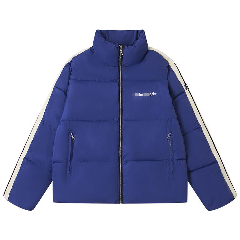 Унисекс Хлопковая куртка Palm Angel в полоску, цветовые блоки, принт с буквами, воротник-стойка