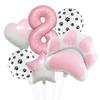 Pink Dog'S Paw Digital Balloon Set Animal Theme Birthday Party Aluminum Film Balloon Party Arrangement Decorative Balloon