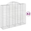 Gabion Baskets with High Arch 2 pcs 200x50x160 180 cm Galvanized Iron