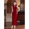 Sleeveless red cheongsam 1011 new toast dress bride women summer new Chinese engagement dress embroidery