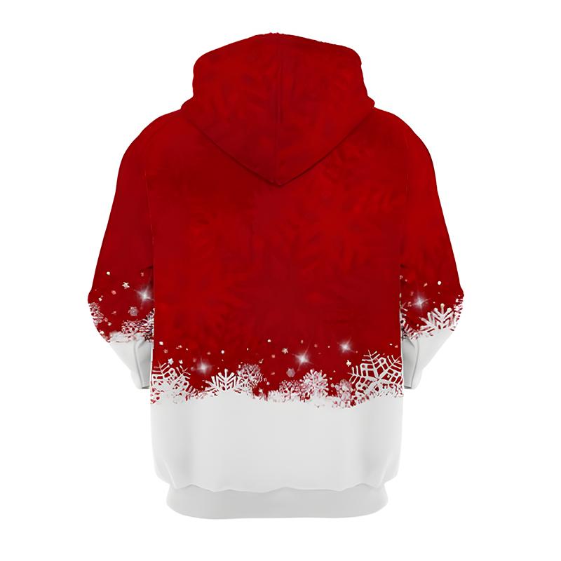 Рождественский Санта-Клаус с капюшоном, мягкий, слегка эластичный свитер с карманом-кенгуру, мужская уличная одежда на осень, идеальная идея для подарка