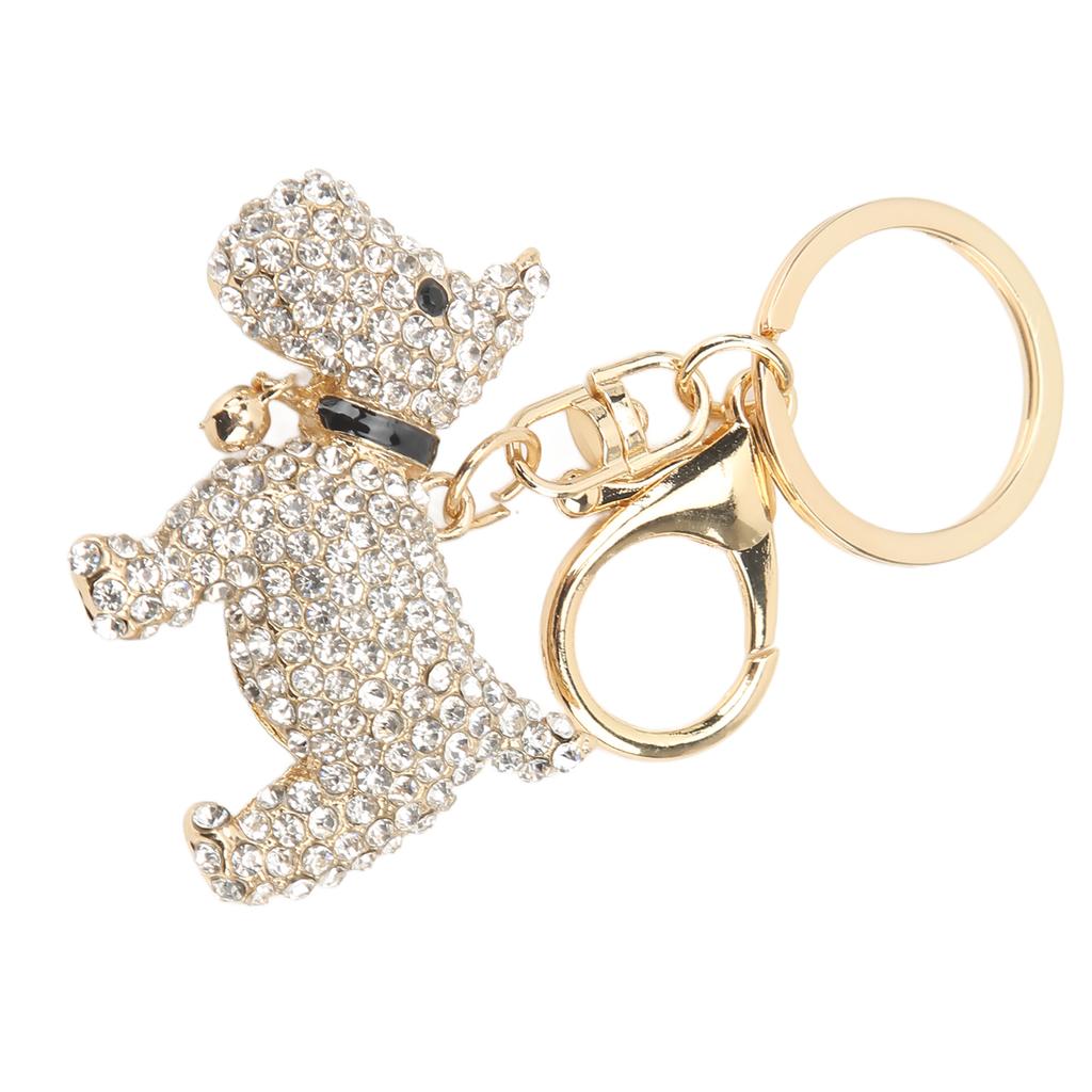 Брелок в виде щенка, блестящий, со стразами, инновационный, милый, ручной работы, металлический брелок для сумок, рюкзаков