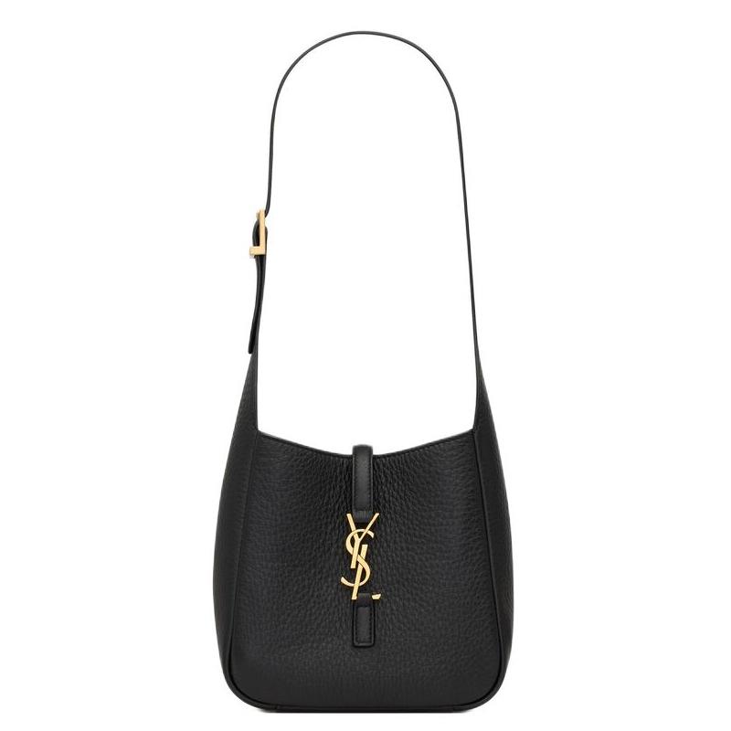 Saint Laurent Сумка Le 5 Á 7 из зернистой кожи Черная Женские Сумки на плечо 809461-AADUU-1000