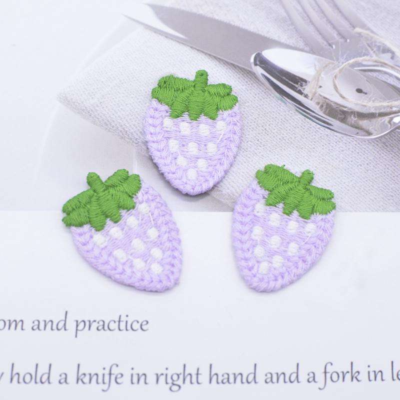 20Pcs 25*35mm Sweet Strawberry Fruit Applique for DIY Clothes Hat Shoes Sewing Patches Headwear Hair Clips Decor Accessories