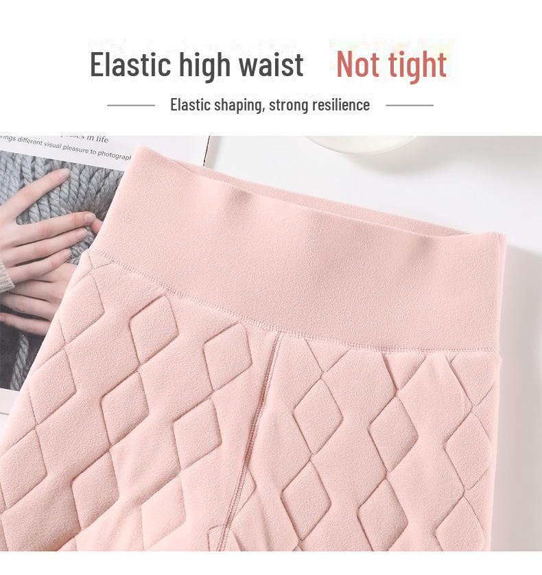 Женские зимние леггинсы с высокой талией и флисовой подкладкой - ультра-толстые теплые хлопковые брюки