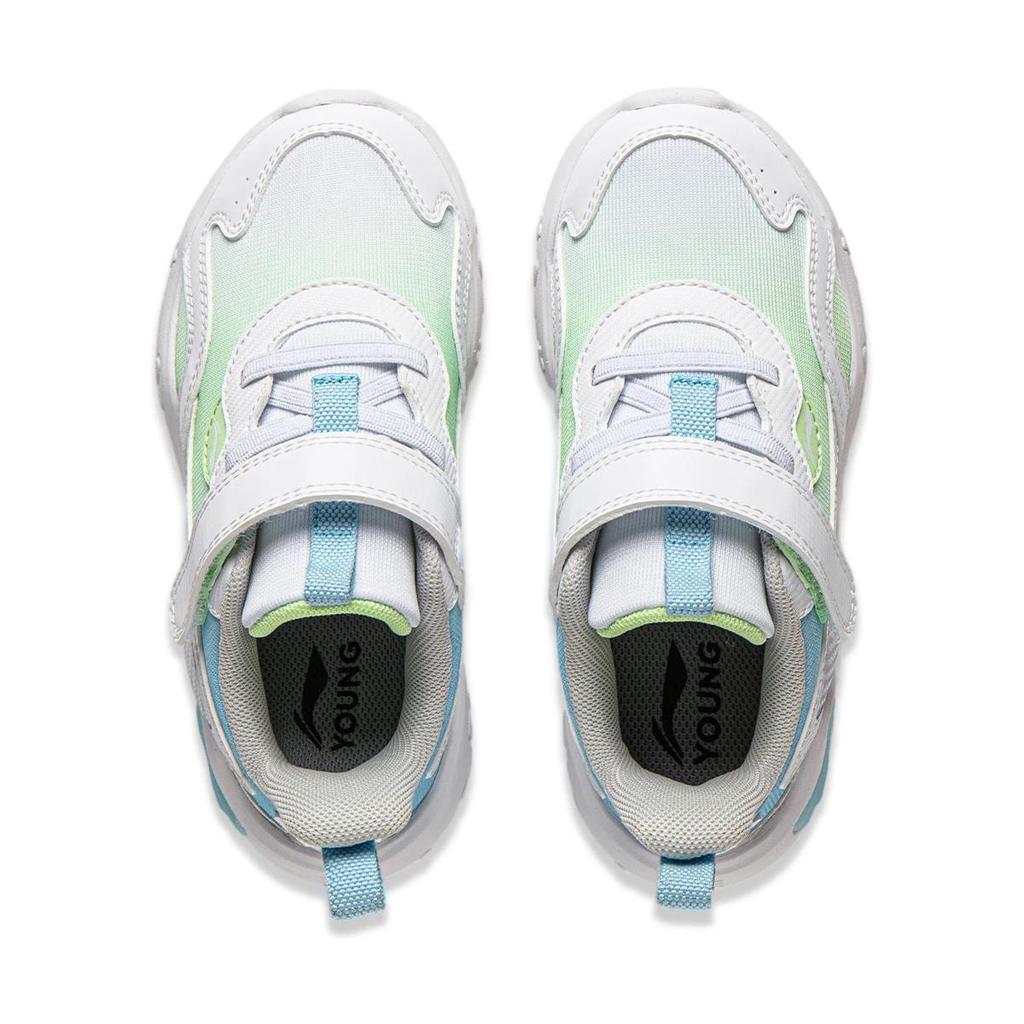 Li Ning Comfortable Non-Slip Durable Low-Top Casual Shoes Kids Sneaker White Green Blue YKNU020-7