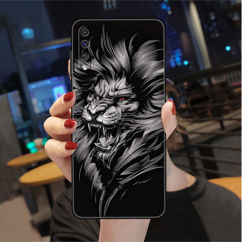 Чехол для Samsung Galaxy A50 A70 A30 A20s A20e A10 A40 A10s A10e M52 M51 M31 M30s M21, черный чехол для телефона Лев Волк
