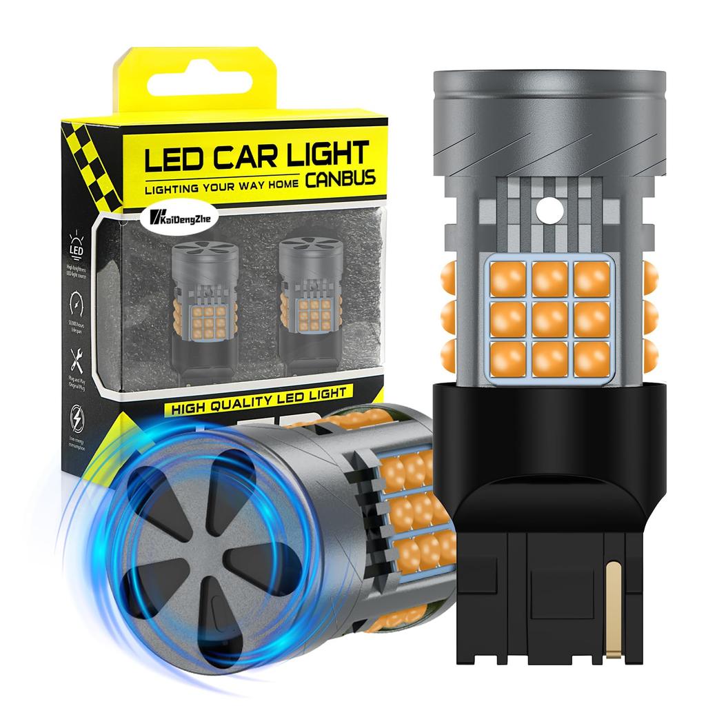 KaiDengZhe T20 Одноконтактная 7440 LED Желтая Цоколь WY21W LED Лампа указателя поворота, в 6 раз ярче,