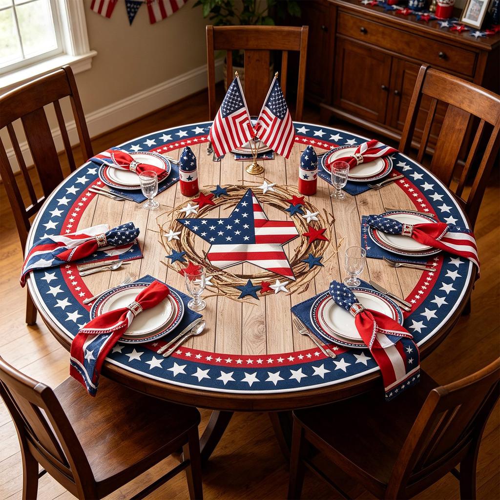 Independence Day Party Tablecloth For Children, Patriotic Party Decorations, Disposable PE Tablecloth