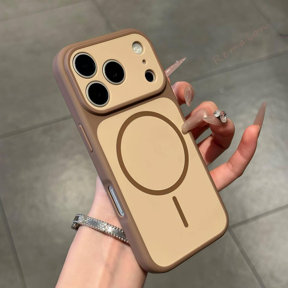 Официальный магнитный чехол для телефона для iPhone 17 Air 13 11 12 14 15 16 Pro Max Plus Magsafe Большое окно Защитная крышка для беспроводной зарядки