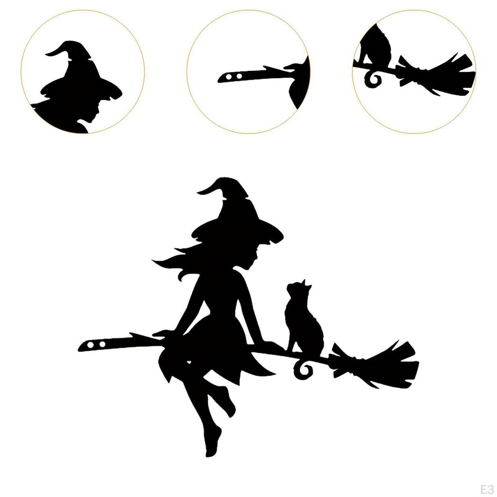 Garden Corner Sign with Witch Silhouette for Yard Decor