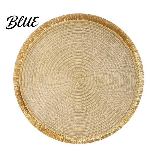 Party Table Supplies for New Year Christmas Round Mat with Tassel Heat Resistant PP Placemat Decorative Tableware Waterproof Holiday And Tassel