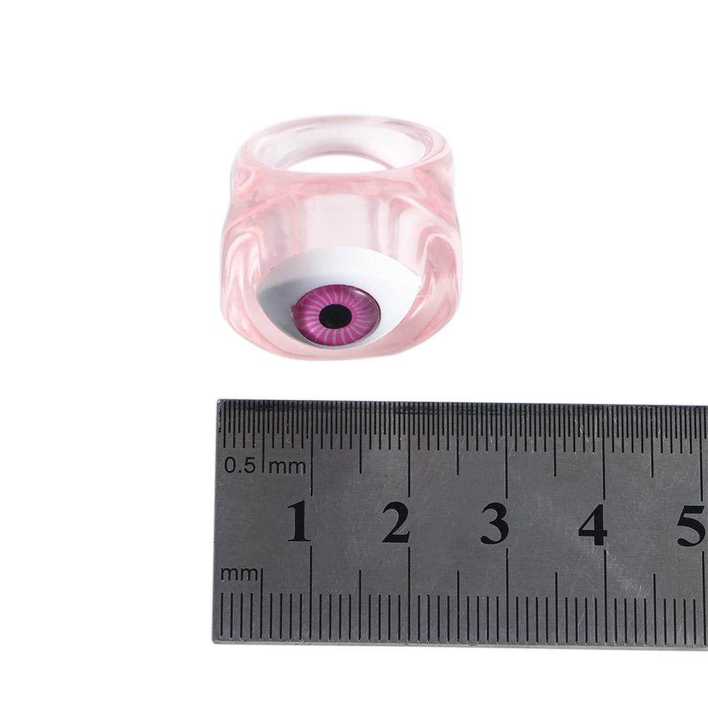 Личность Новый Панк Для Женщин Акриловые Модные Украшения Кольца Из Смолы Глаз Демона Кольцо На Палец