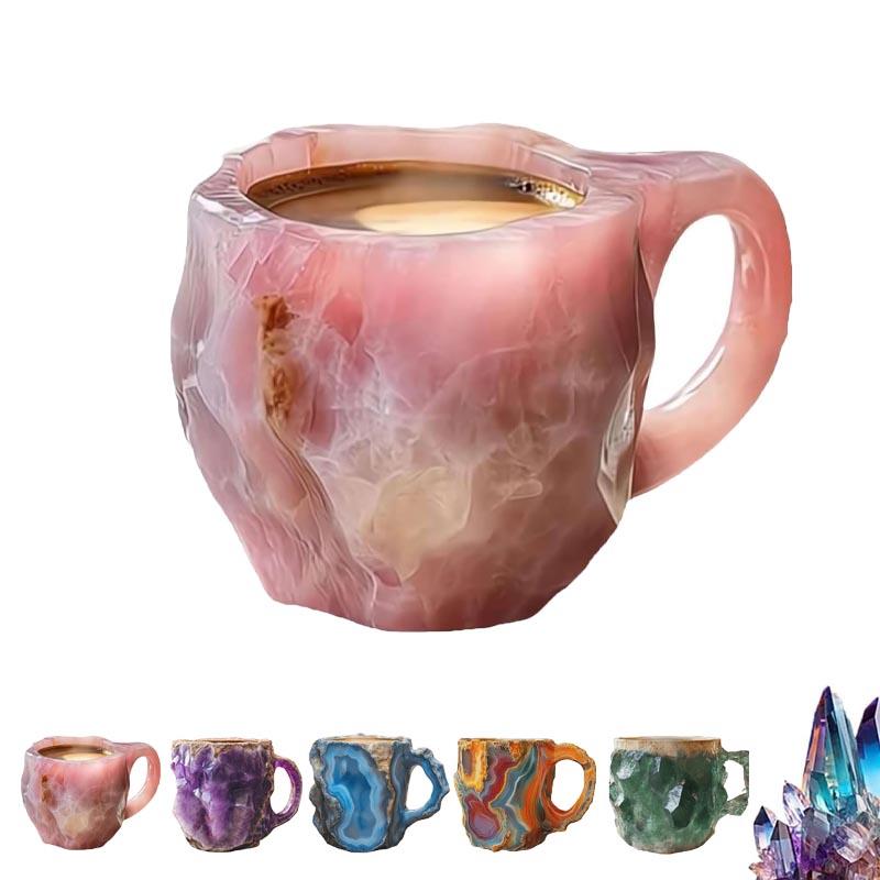 Роскошная кофейная кружка из минерального хрусталя, 8-цветная кружка из натурального оникса, новинка — кофейные чашки и кружки из минерального хрусталя, разноцветная кофейная кружка из агата