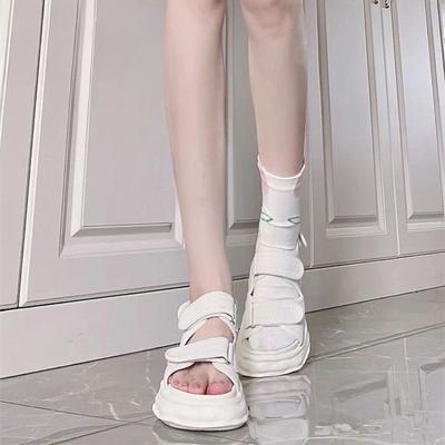 Обувь на платформе сандалии для женщин на среднем каблуке лето 2024 года танкетка водонепроницаемая женская обувь пляжная белая нескользящая горячая повседневная