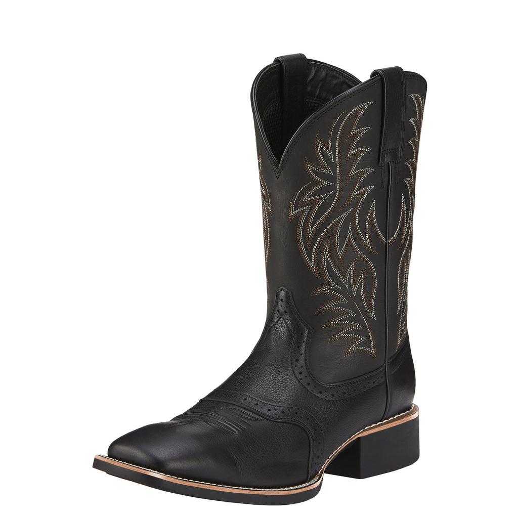 Fashion Men Western Cowboy Boots Fashion Embroidery Boots Square Head Mid-calf Male Shoes New Slip On Men Riding Boots Zapatos Hombre