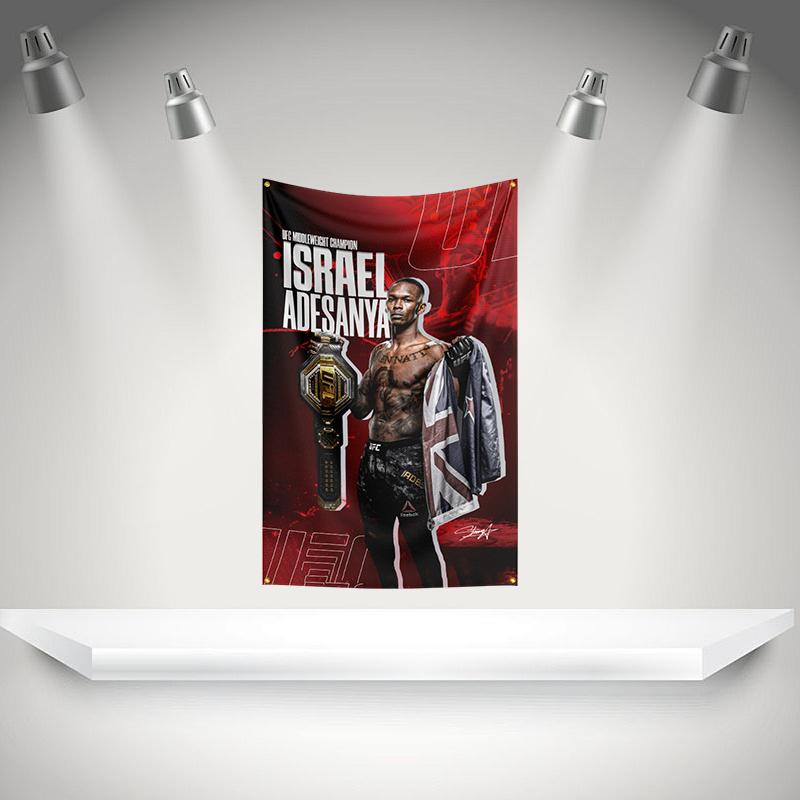 Iisrael Adesanya Flag Boxer Banner 3x5ft With Brass Grommets Hd Printing Tapestry Exhibition Boxer Sports Fans Garage Decor