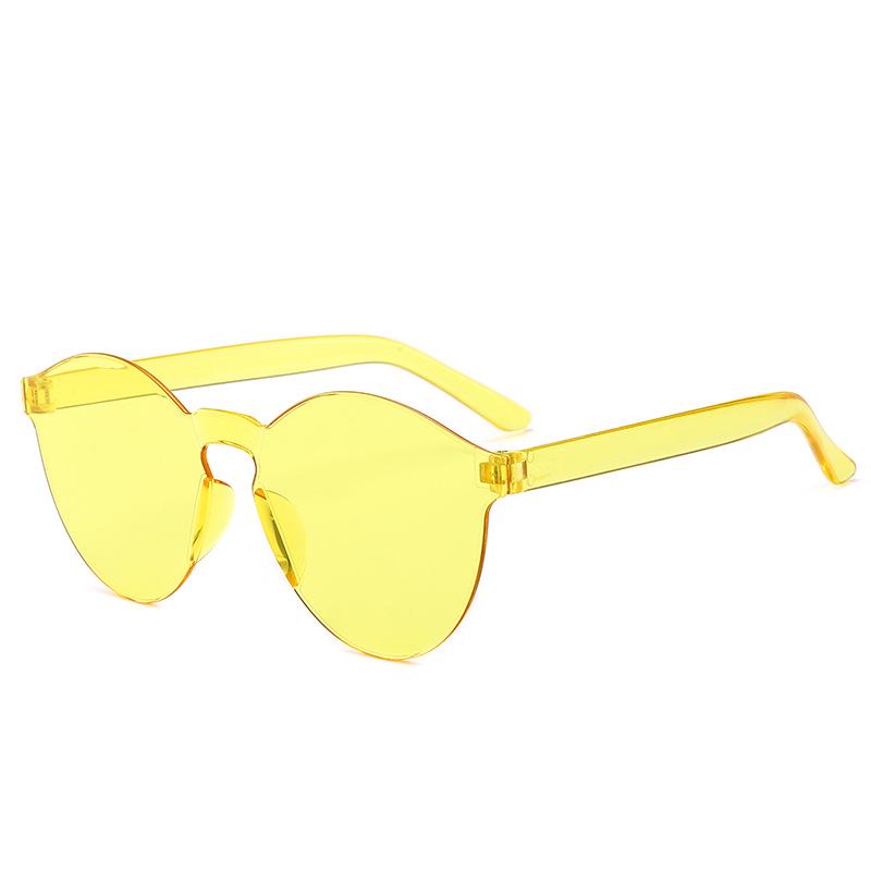Модные женские солнцезащитные очки с кошачьими ушками, безрамные желе, прозрачные очки, универсальные очки в стиле ретро, ​​очки ярких цветов