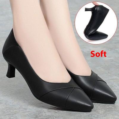 Женские многослойные тонкие туфли на среднем каблуке в весенне-осеннем стиле, дезодорирующая сетка, высокий каблук, износостойкая женская обувь