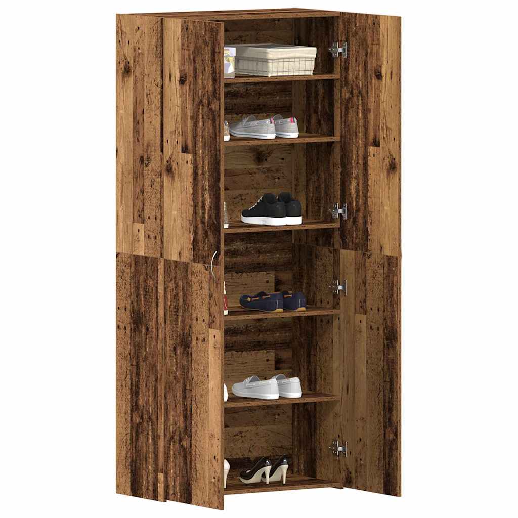 Shoe Cabinet with Shelf Brown 80 x 35.5 x 180 cm Particleboard