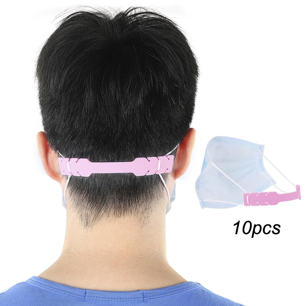 10PCS Silicone Ear Protection Sheet Ear Protector Silicone Strip 3 Section AdjustablePink