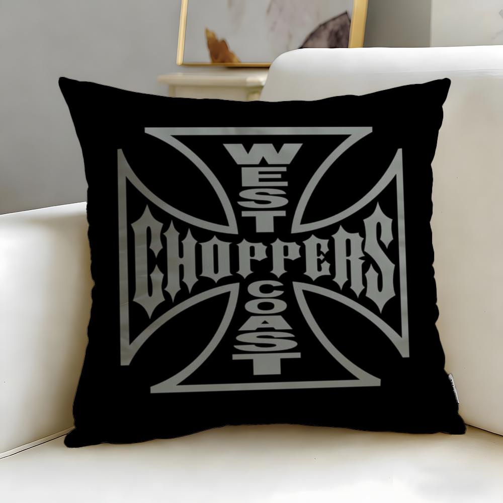 Stylish Wwcc West Coast Choppersiou Cushion Cover Soft EasyWash Pillow Case Versatile for Couch Bed Travel and Office