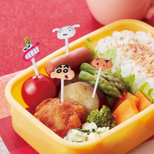 Bandai Crayon Shin-chan Niconico Picks, 8-Pack (4 Types x 2 of Each), Just Stick Them in Your Bento Box (Product Number: 2654851)