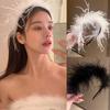 White Bridal Headwear Luxury Feather Hairband Fashion Wedding Headdress  Hair Accessories