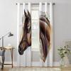 Нарисованный от руки эскиз с лошадью, занавеска для окна для детской комнаты, шторы для дома, шторы для гостиной, спальни, занавески на окна