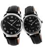 Пара часов Пара популярных парных часов Набор наручных часов Классический черный кожаный ремешок Бренд Водонепроницаемый Роскошные Свадебные Годовщина Подарочная пара на день