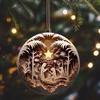3D Эффект Рождественский подвесной ornament Иисус Акриловый Рождественский вертеп Акриловые плоские ornaments Многоразовый Простой Рождественская елка Подвески Зима