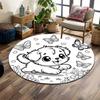 Playful Puppy with Butterflies Print Round Rug, Living Room, Bedroom, Playroom Carpet, Non Slip Floor Mat, Gift