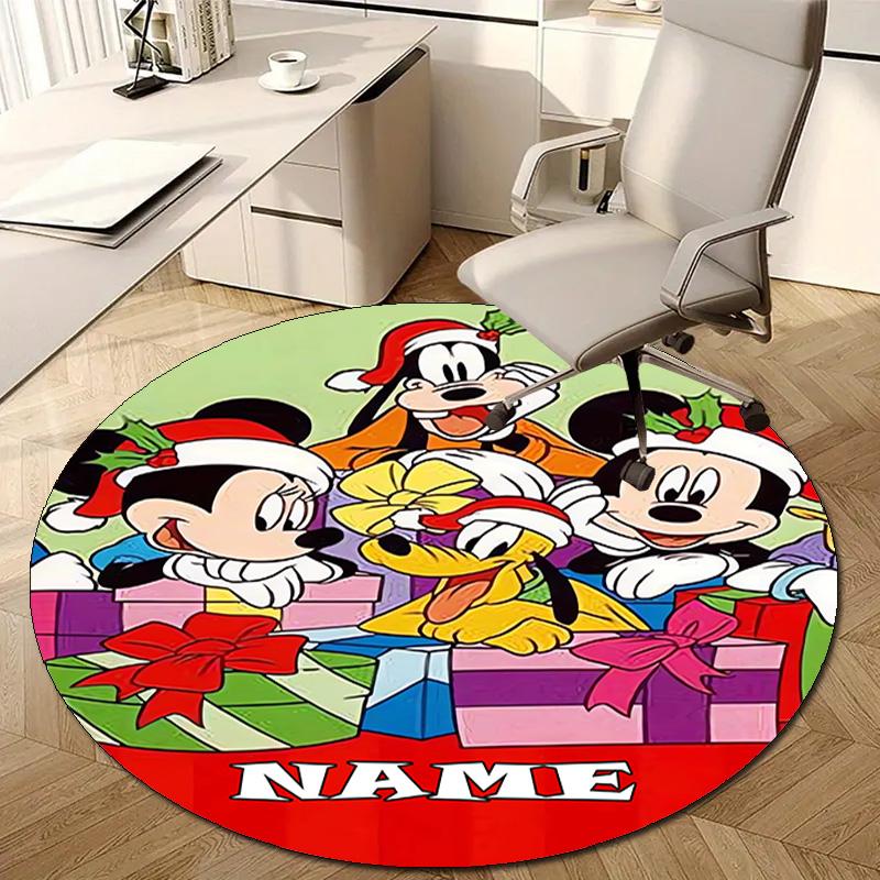 Personalized M-Mickey Round Chair Office Rug - Perfect for Mat, Office Chair & More - Ideal Gift for Birthdays and Holidays