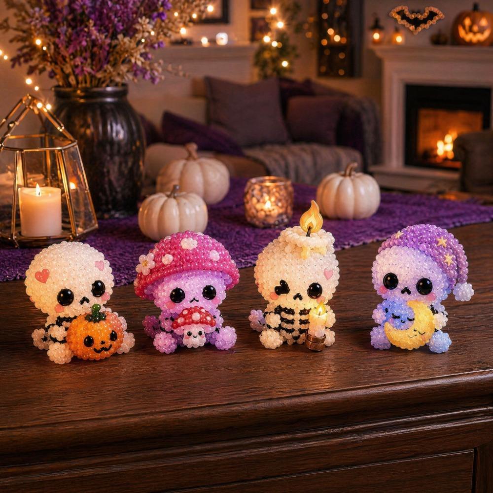 Handmade Glowing Fantasy Spirits DIY Bead Kit Tiny 3D Bead Pet Keychain Making Kit Children