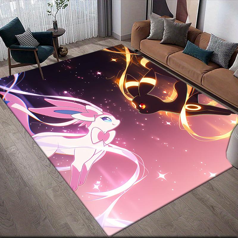 Sun & Moon Eevee Anti-Slip Rug, Rectangular Carpet for Bedroom, Living Room & Sofa Zone, Ideal Home Decor
